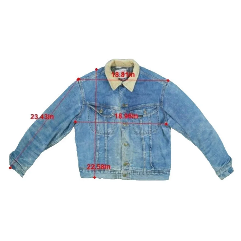 Storm Rider Lee Vintage Made in USA Denim Button Front Jean Jacket Distressed M - Picture 2 of 10